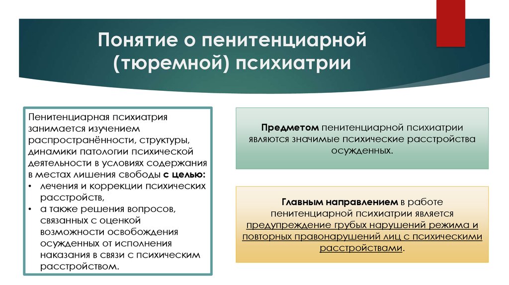 Понятие судебной психиатрии. Цели и задачи пенитенциарной психиатрии. Пенитенциарной психологии предмет объект. Структура пенитенциарной психологии. Объект пенитенциарной педагогики.