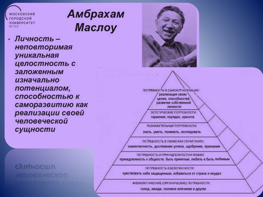 Высокая степень самоактуализации личности в психолого педагогическом плане является следствием