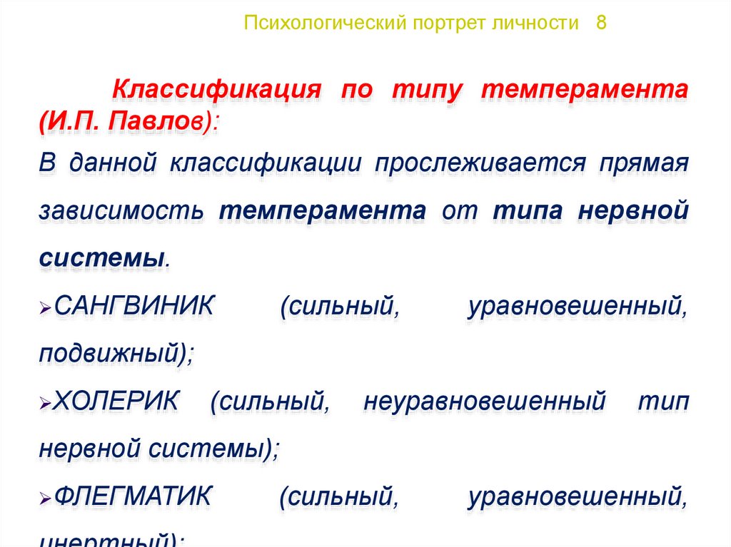 Психологический портрет личности образец