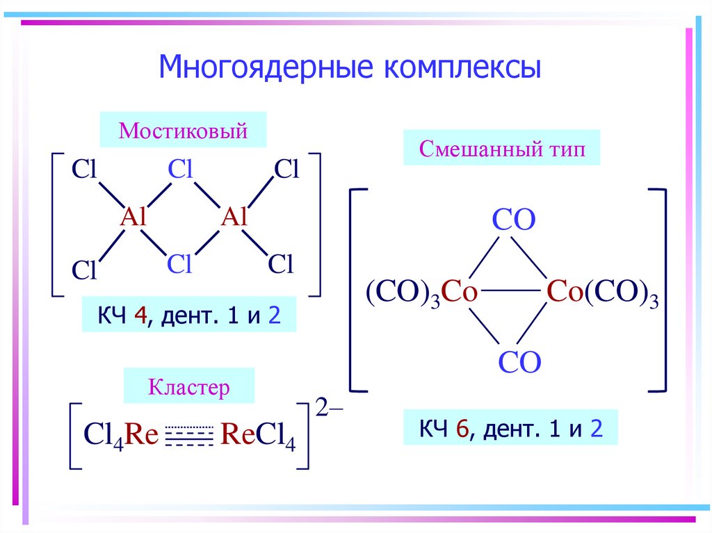 Примеры комплексов. Комплексные соединения одноядерные и многоядерные. Многоядерные комплексы молибдена. Полиядерные комплексные соединения. Комплекс смешанного типа.