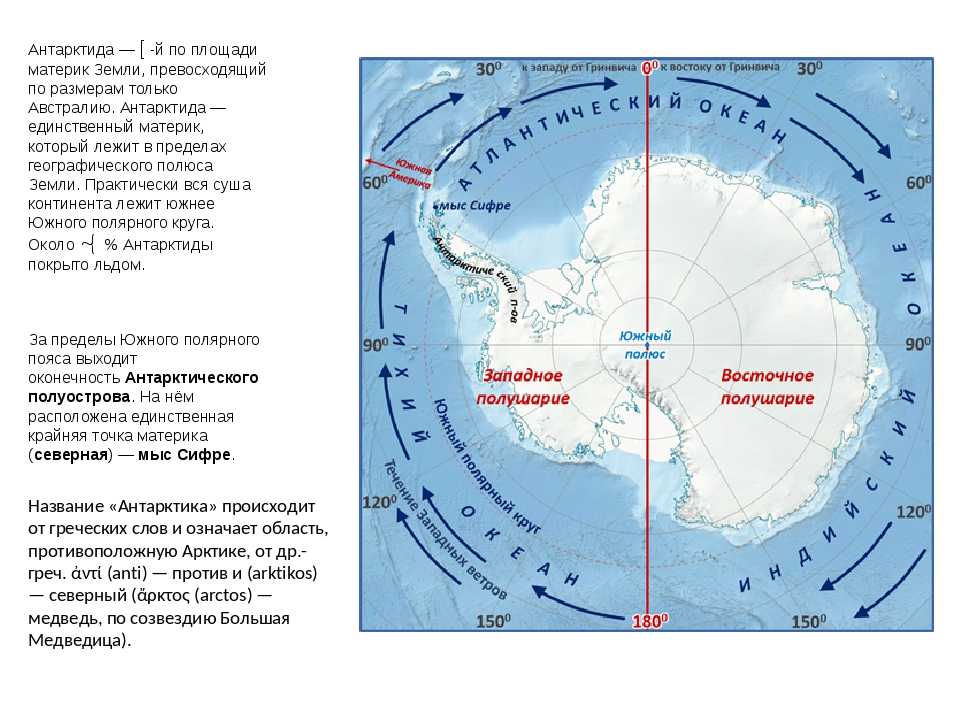 Место антарктиды по площади среди других материков