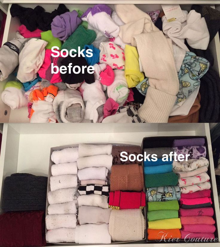Как хранить носки стопкой