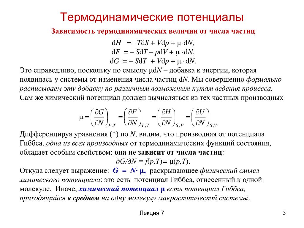 Производная энтропии