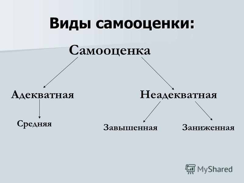 Виды самооценки картинка