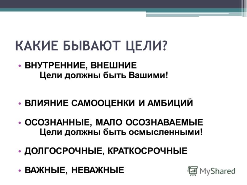 Определите цели внешней