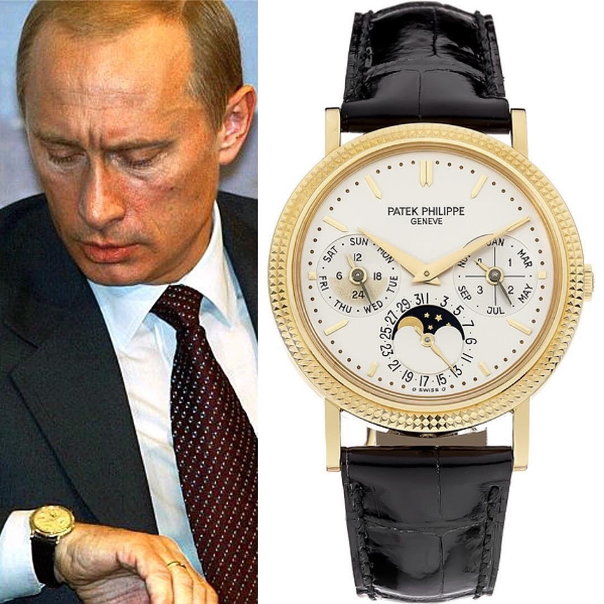 На какой руке носить часы мужские. Часы Патек Филип Путина. Часы Путина Patek Philippe.