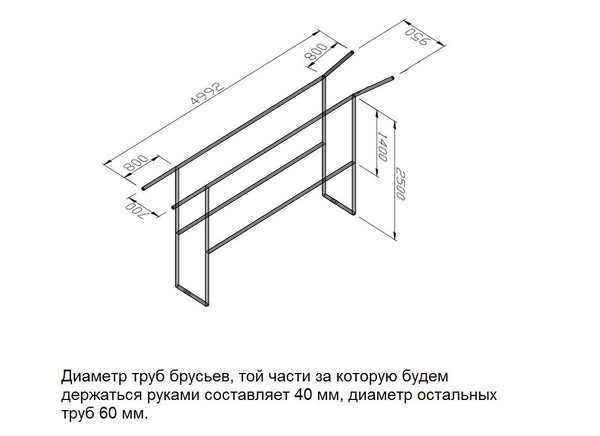 Чертеж турника уличного