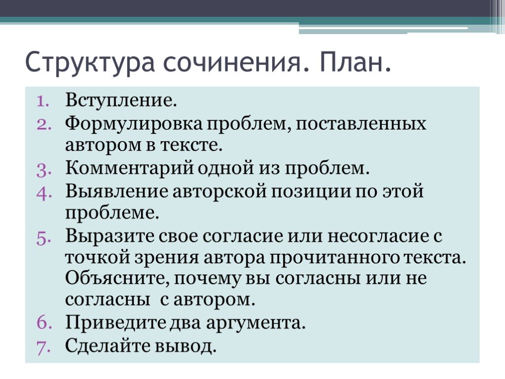 Сочинение егэ структура. Структура сочинения. Структура сочинения ЕГЭ. Структура сочинения ОГЭ по русскому. Структура (план) сочинения.