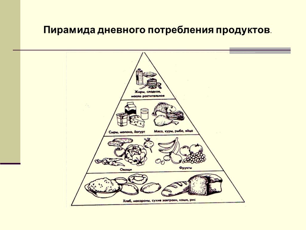 Нарисовать пищевую пирамиду