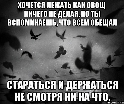 Я ничего не хочу делать. Хочется лежать и ничего не делать. Хочу лежать и ничего не делать. Ничего не хочется делать только лежать. Хочется лежать и ничего.