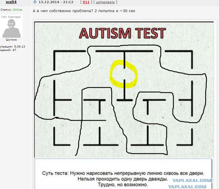 Картинка тест на аутизм