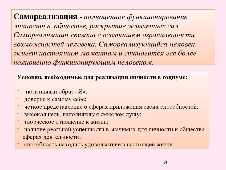 Самореализация как основа профессионального роста