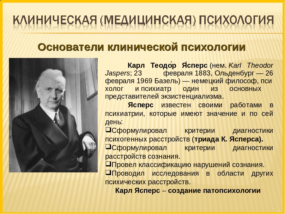 Вклад в страну. Основоположник клинической психологии. Основатель психологии. Основоположники Отечественной клинической психологии. Ясперс психиатрия.