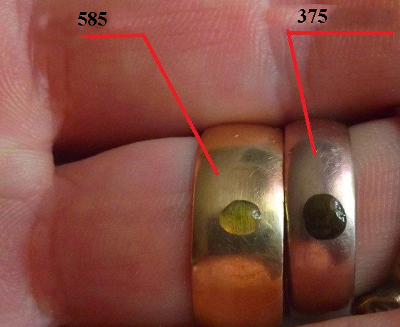 Реакция золота на йод фото до и после