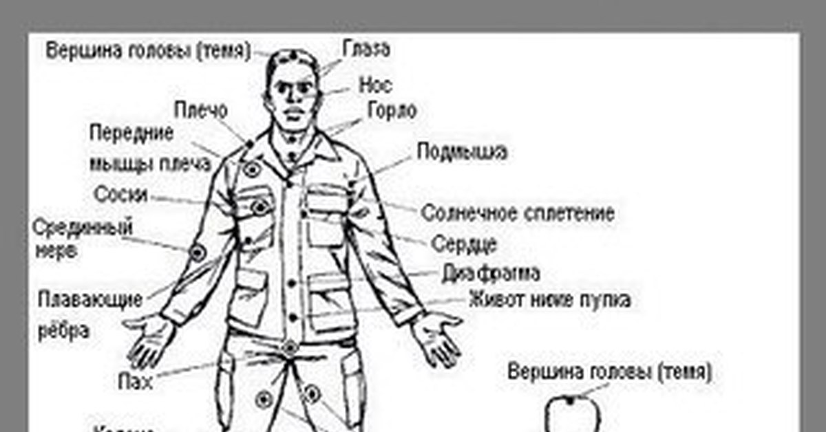 Болевые точки на теле человека в картинках