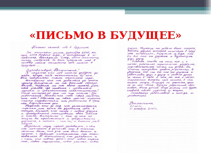 Письмо самому себе в будущее 4 класс план