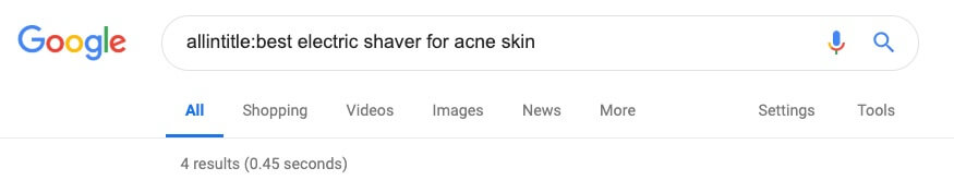 allintitle acne