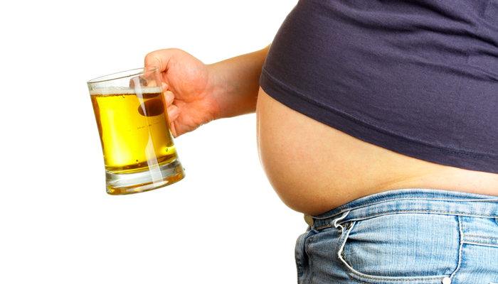 Ожирение в результате частого распития пива