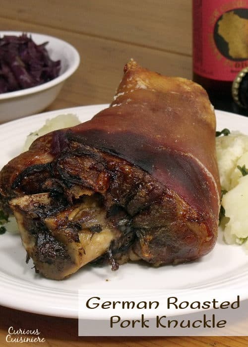 Schweinshaxe, or tender and juicy pork knuckle wrapped in a salty and roasted-crisp skin, is the quintessential Oktoberfest feast, perfect for pairing with a big stein of your favorite beer. 